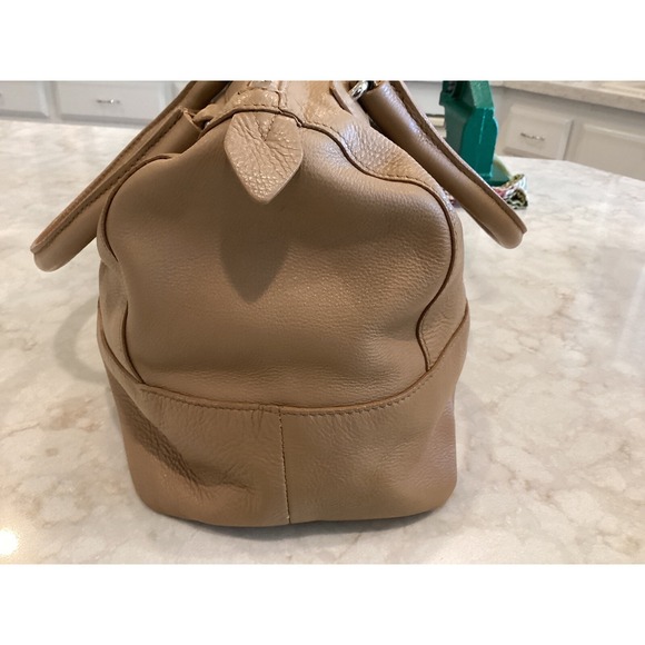 Furla Leather Satchel Top Handle Bag Designer Purse Handbag‎ Tan